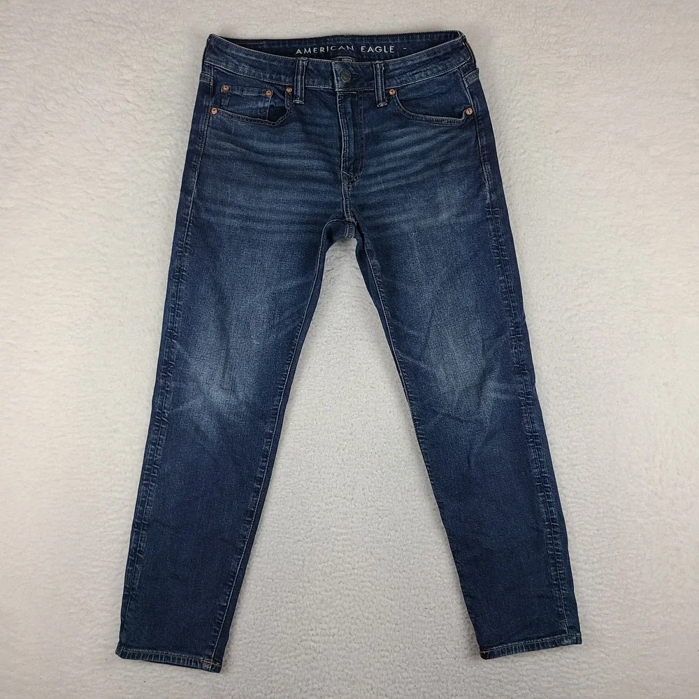 American Eagle‎ Jeans Mens 30x30 Blue Athletic Fit Airflex + Dark Wash Denim